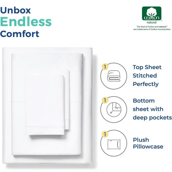 NIB Thread Spread Luxury Twin XL Sheet Set 1000 thread count - Picture 3 of 7